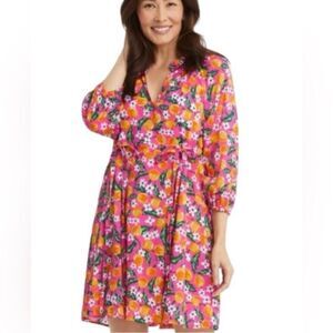 Draper James Pink and Orange Floral Dress